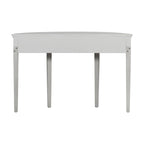 Consolle a mezza luna a 3 cassetti, frontale a righe, gambe in pino – Nero / Bianco antico / Blu marino