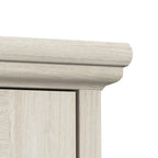 Scrivania da fattoria in rovere bianco lino con credenza e mobile contenitore, 1 persona