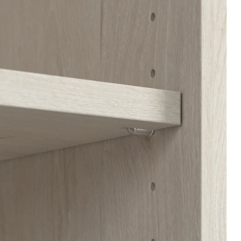 Scrivania da fattoria in rovere bianco lino con credenza e mobile contenitore, 1 persona