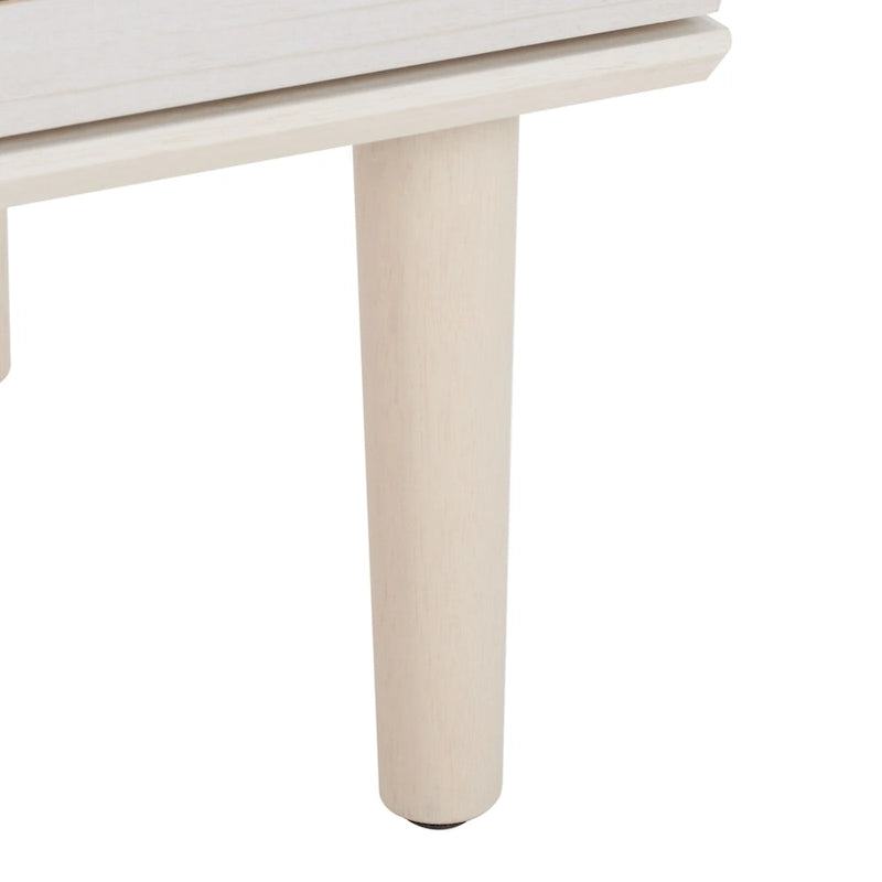 Comodino a 2 cassetti con rete in rattan rovere/nero/noce – Singolo