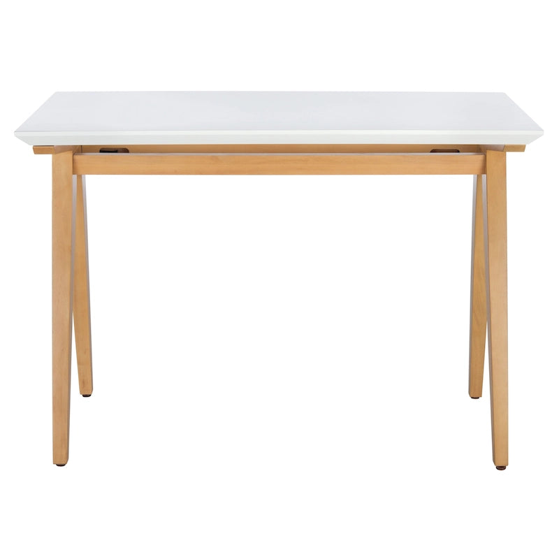 Scrivania A-Frame singola Noce/Quercia Bianca, stile industriale-rustico
