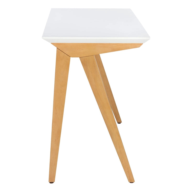 Scrivania A-Frame singola Noce/Quercia Bianca, stile industriale-rustico