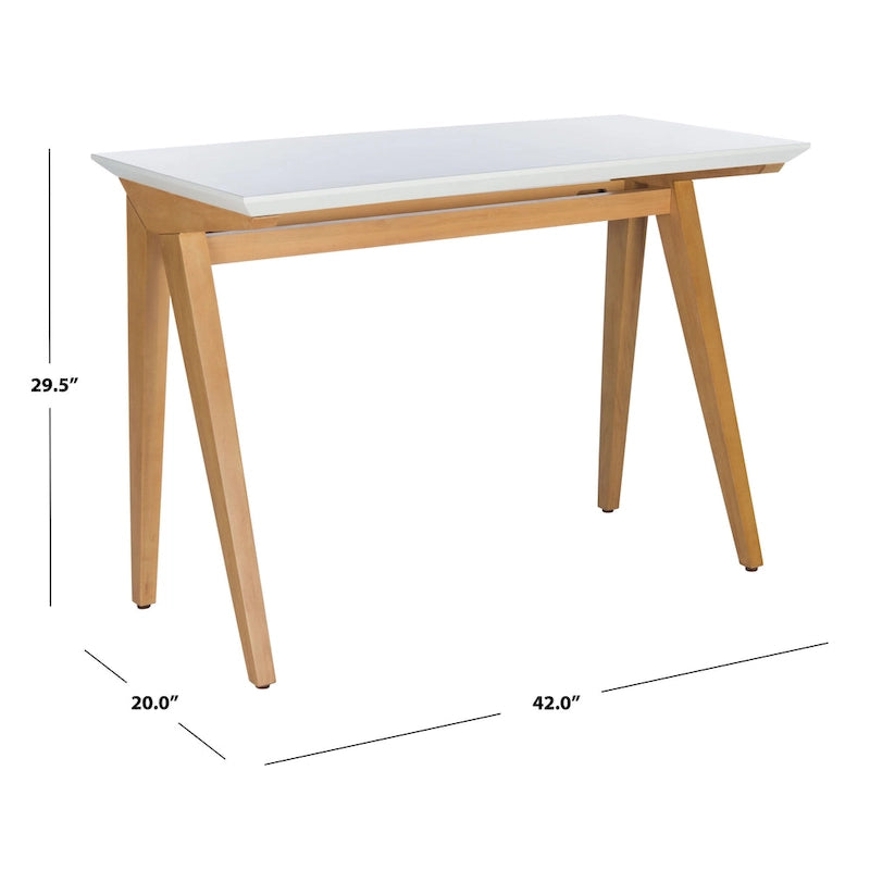 Scrivania A-Frame singola Noce/Quercia Bianca, stile industriale-rustico
