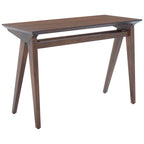 Scrivania A-Frame singola Noce/Quercia Bianca, stile industriale-rustico