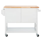 Carrello da Cucina Bianco/Naturale a 2 Ante e 1 Ripiano, 1 Persona