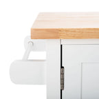 Carrello da Cucina Bianco/Naturale a 2 Ante e 1 Ripiano, 1 Persona