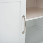 Carrello da Cucina Bianco/Naturale a 2 Ante e 1 Ripiano, 1 Persona