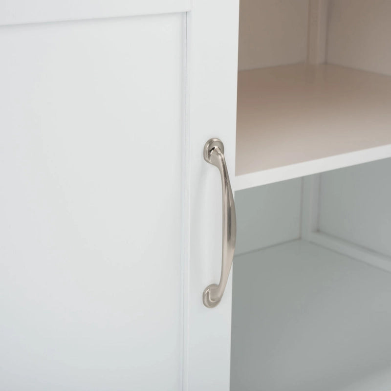 Carrello da Cucina Bianco/Naturale a 2 Ante e 1 Ripiano, 1 Persona