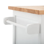 Carrello da Cucina Bianco/Naturale a 2 Ante e 1 Ripiano, 1 Persona