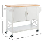 Carrello da Cucina Bianco/Naturale a 2 Ante e 1 Ripiano, 1 Persona