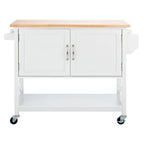 Carrello da Cucina Bianco/Naturale a 2 Ante e 1 Ripiano, 1 Persona