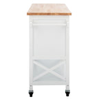 Carrello da Cucina Bianco/Naturale a 2 Ante e 1 Ripiano, 1 Persona