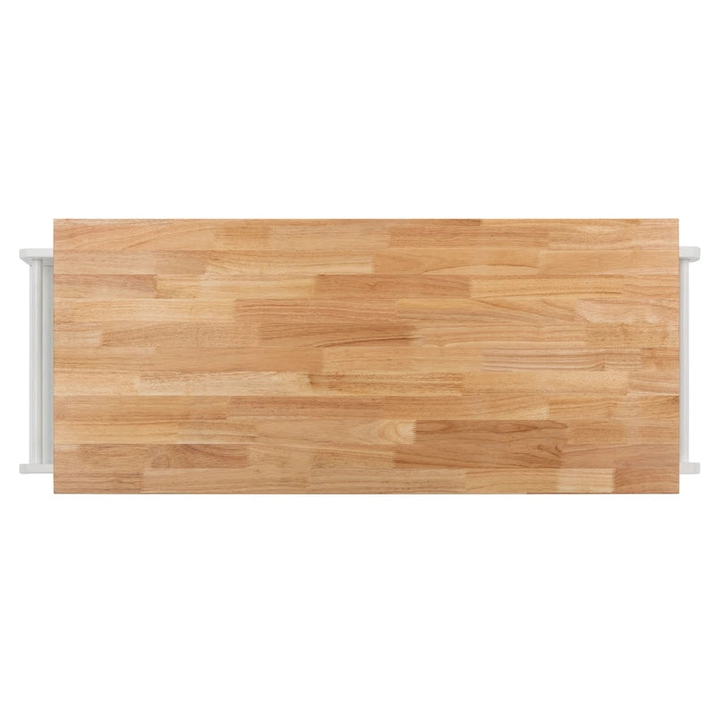 Carrello da Cucina Bianco/Naturale a 2 Ante e 1 Ripiano, 1 Persona