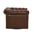 Poltrona Club girevole Chesterfield verde/marrone scuro, capitonné, 1 posto