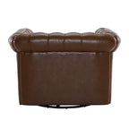 Poltrona Club girevole Chesterfield verde/marrone scuro, capitonné, 1 posto