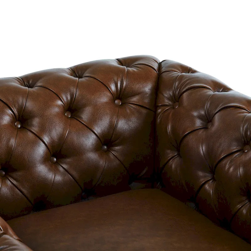 Poltrona Club girevole Chesterfield verde/marrone scuro, capitonné, 1 posto