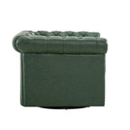 Poltrona Club girevole Chesterfield verde/marrone scuro, capitonné, 1 posto