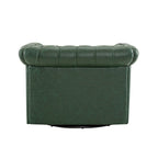 Poltrona Club girevole Chesterfield verde/marrone scuro, capitonné, 1 posto