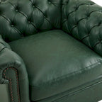 Poltrona Club girevole Chesterfield verde/marrone scuro, capitonné, 1 posto