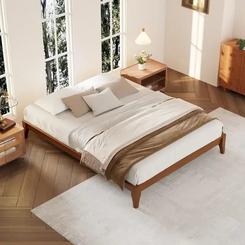 Struttura Letto in Bambù Marrone, piazza e mezza/matrimoniale/king size, 1 persona