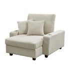 Poltrona a dondolo/Chaise longue imbottita grigio/beige con schienale regolabile, 2 posti