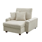 Poltrona a dondolo/Chaise longue imbottita grigio/beige con schienale regolabile, 2 posti