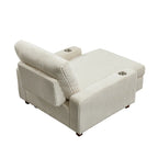 Poltrona a dondolo/Chaise longue imbottita grigio/beige con schienale regolabile, 2 posti