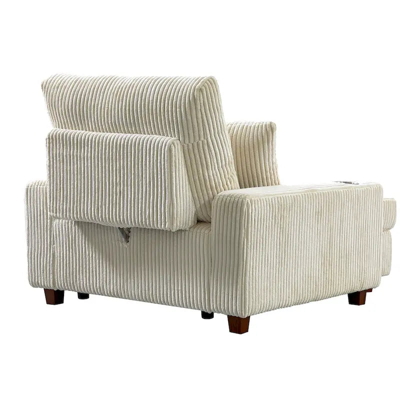 Poltrona a dondolo/Chaise longue imbottita grigio/beige con schienale regolabile, 2 posti