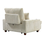 Poltrona a dondolo/Chaise longue imbottita grigio/beige con schienale regolabile, 2 posti