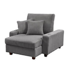 Poltrona a dondolo/Chaise longue imbottita grigio/beige con schienale regolabile, 2 posti