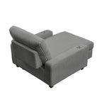 Poltrona a dondolo/Chaise longue imbottita grigio/beige con schienale regolabile, 2 posti
