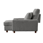 Poltrona a dondolo/Chaise longue imbottita grigio/beige con schienale regolabile, 2 posti