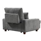 Poltrona a dondolo/Chaise longue imbottita grigio/beige con schienale regolabile, 2 posti