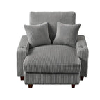 Poltrona a dondolo/Chaise longue imbottita grigio/beige con schienale regolabile, 2 posti