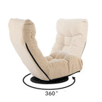 Poltrona reclinabile senza braccioli con poggiapiedi e poggiatesta regolabile – Blu / Bouclé beige / Grigio, Seduta singola