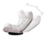 Poltrona reclinabile senza braccioli con poggiapiedi e poggiatesta regolabile – Blu / Bouclé beige / Grigio, Seduta singola
