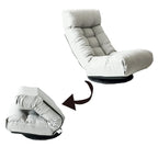 Poltrona reclinabile senza braccioli con poggiapiedi e poggiatesta regolabile – Blu / Bouclé beige / Grigio, Seduta singola