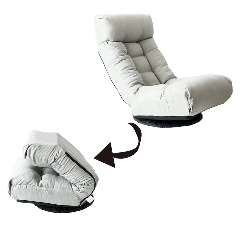 Poltrona reclinabile senza braccioli con poggiapiedi e poggiatesta regolabile – Blu / Bouclé beige / Grigio, Seduta singola
