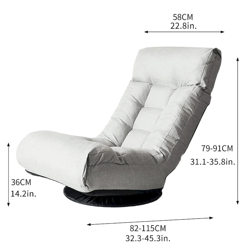 Poltrona reclinabile senza braccioli con poggiapiedi e poggiatesta regolabile – Blu / Bouclé beige / Grigio, Seduta singola
