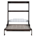 Espresso Queen Size Multi-function Murphy Bed with Cushion