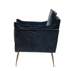 Poltrona d'accento trapuntata in velluto multicolore, gambe in metallo dorato, set da 2