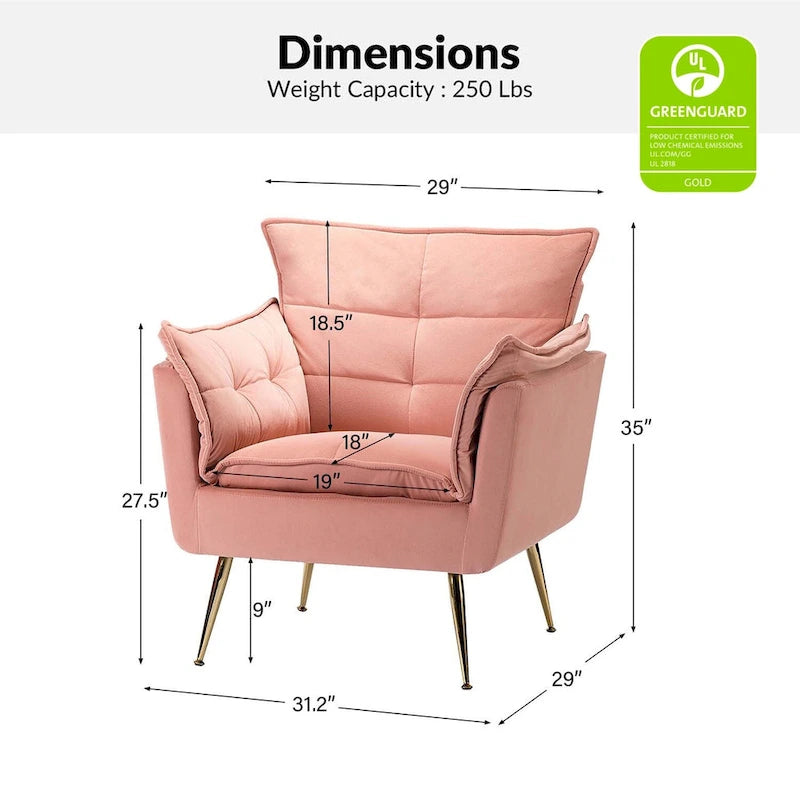 Poltrona d'accento trapuntata in velluto multicolore, gambe in metallo dorato, set da 2