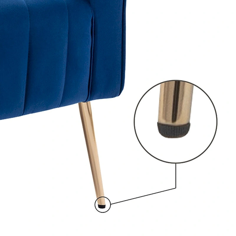 Poltrona in Velluto Grigio/Blu/Bianco con Schienale Alto e Gambe Dorate, Posto Singolo