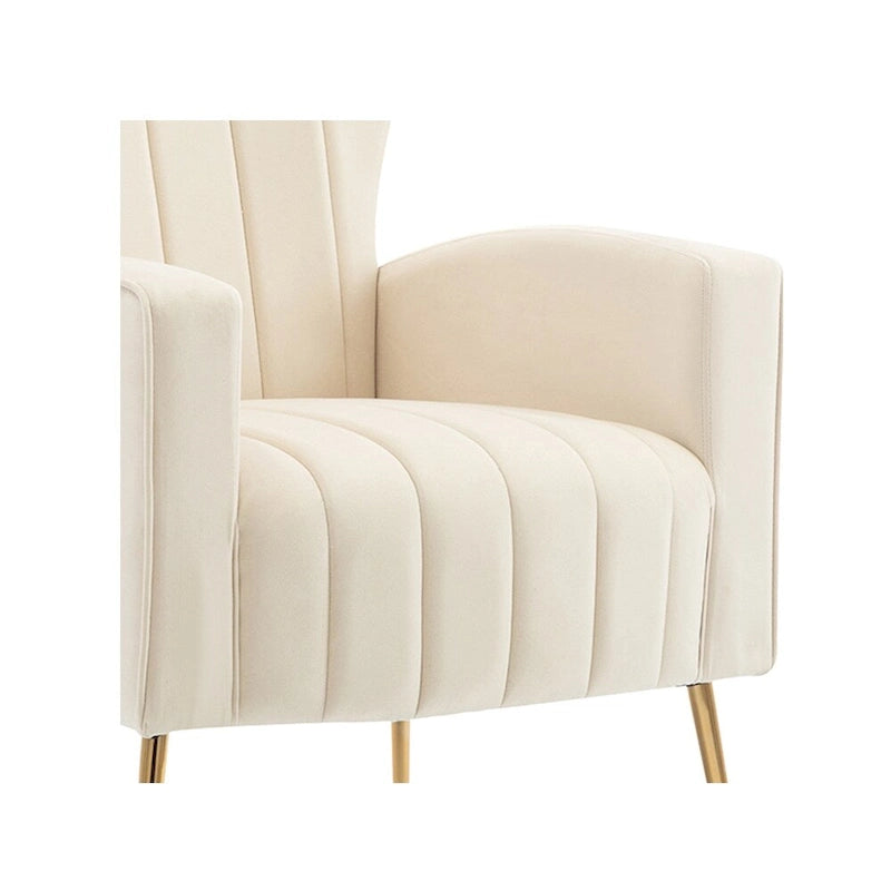 Poltrona in Velluto Grigio/Blu/Bianco con Schienale Alto e Gambe Dorate, Posto Singolo