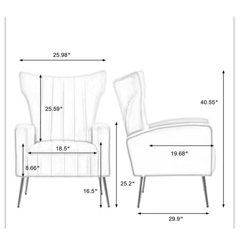 Poltrona in Velluto Grigio/Blu/Bianco con Schienale Alto e Gambe Dorate, Posto Singolo