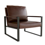 Poltrona d'Appoggio Mid-Century in Pelle Sintetica Arancione/Marrone/Grigio/Nero con Struttura in Acciaio, Posto Singolo
