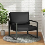 Poltrona d'Appoggio Mid-Century in Pelle Sintetica Arancione/Marrone/Grigio/Nero con Struttura in Acciaio, Posto Singolo