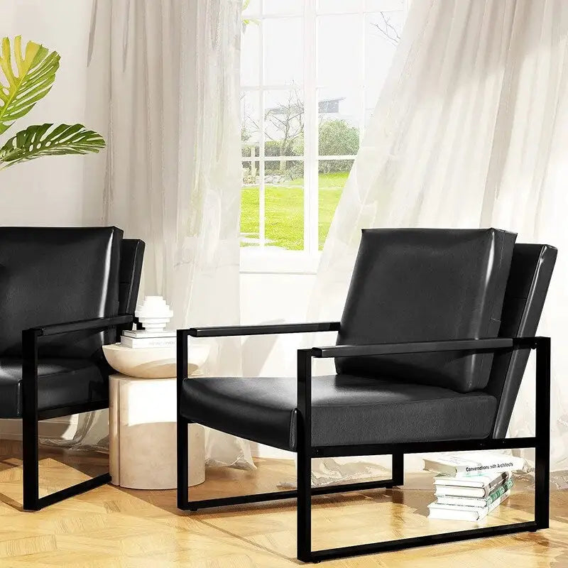 Poltrona d'Appoggio Mid-Century in Pelle Sintetica Arancione/Marrone/Grigio/Nero con Struttura in Acciaio, Posto Singolo
