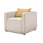 Poltrona da salotto moderna in tessuto crema/giallo, monoposto