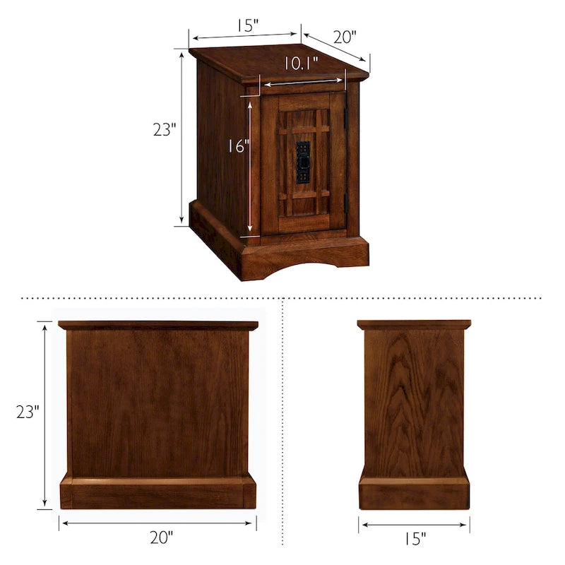 Tavolino comodino stile Mission - Ciliegio Cioccolato / Rovere Mission / Ciliegio Westwood, 1 persona